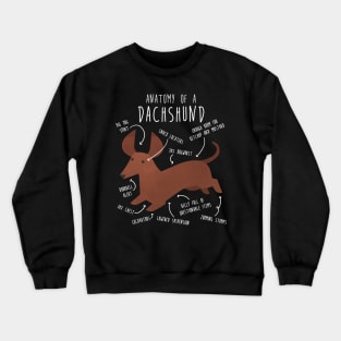 Red Dachshund Dog Anatomy Crewneck Sweatshirt